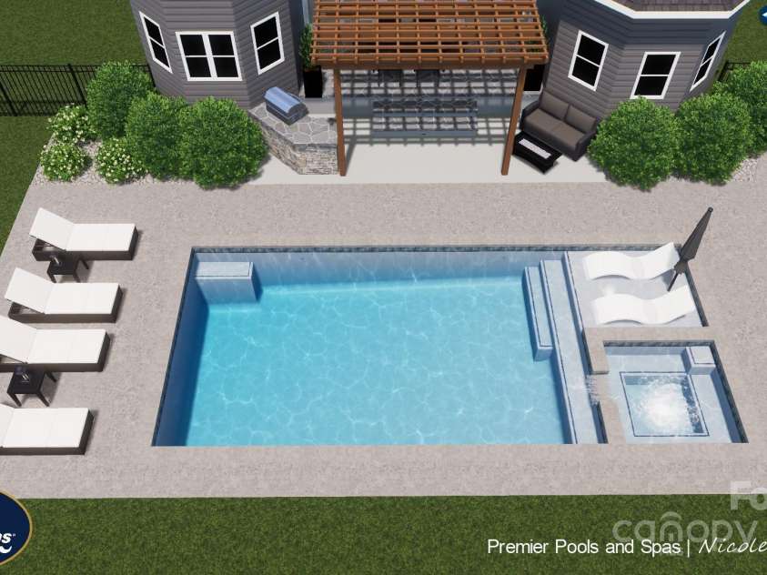 145 Milford Circle, Mooresville, NC 28117.  MLS# CAR4224444, YatesRealty ID 3459. Pool Rendering