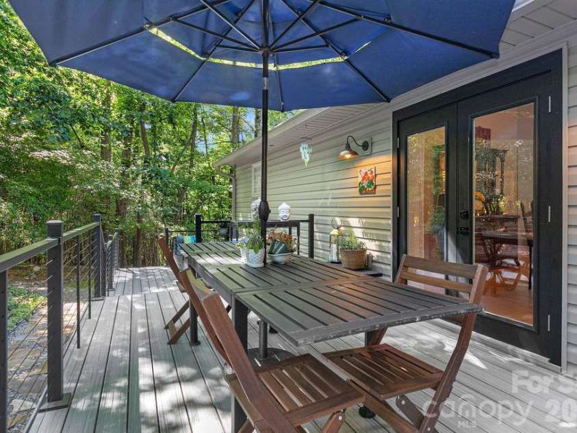 3125 Connestee Trail, Brevard, NC 28712.  MLS# CAR4396358, YatesRealty ID 34599. Al fresco dining anyone?