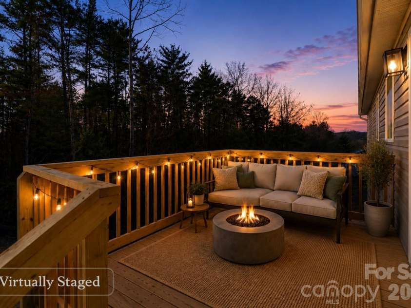 209 Walnut Branch Road, Weaverville, NC 28787.  MLS# CAR4272597, YatesRealty ID 3462. Virtually Staged Back Deck