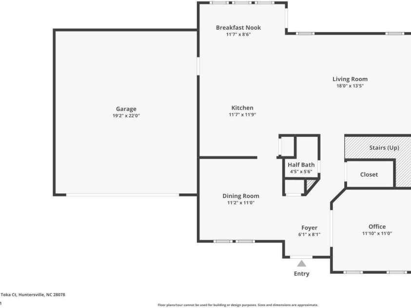 13408 Toka Court, Huntersville, NC 28078.  MLS# CAR4293402, YatesRealty ID 34633. First Floor