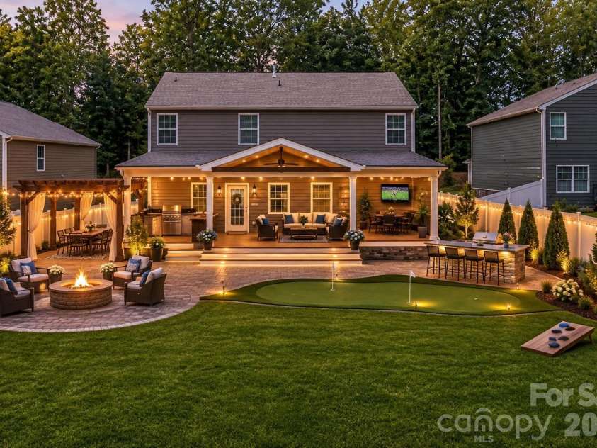 3629 Azalea Ridge Drive, Mount Holly, NC 28120.  MLS# CAR4399386, YatesRealty ID 34636. Gorgeous AI-generated idea of what your backyard could become!