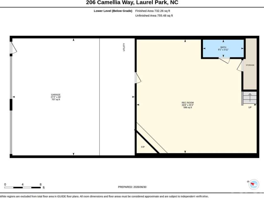 206 Camellia Way, Laurel Park, NC 28739.  MLS# CAR4398729, YatesRealty ID 34662. Finished Lower Level