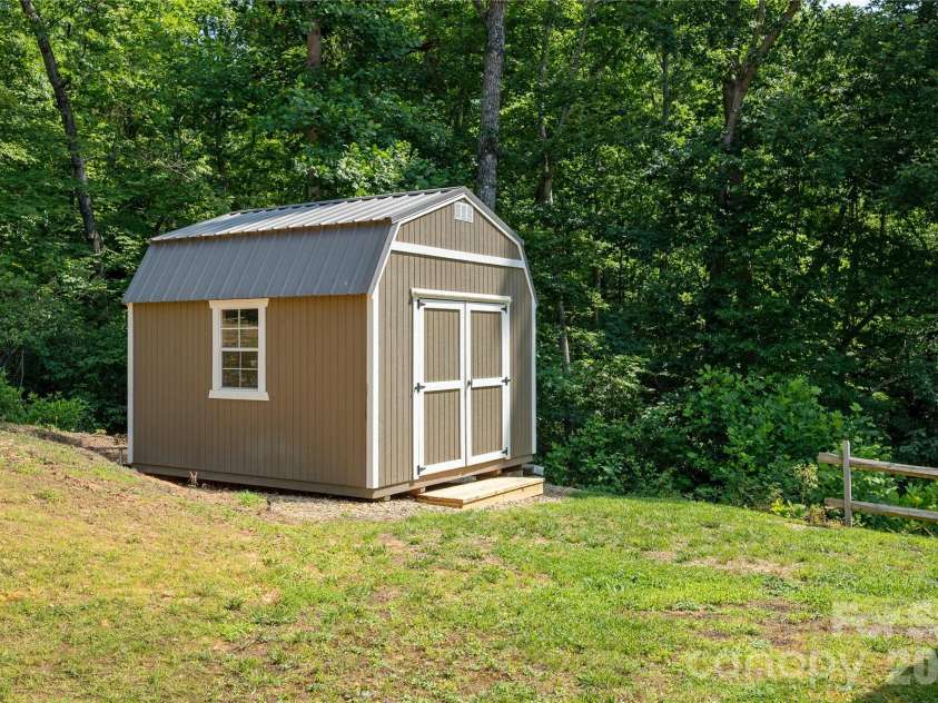 59 Smalltown Trail, Brevard, NC 28712.  MLS# CAR4399123, YatesRealty ID 34667. Storage Shed