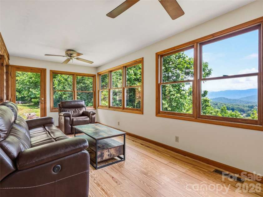 1856 Lickskillet Road, Burnsville, NC 28714.  MLS# CAR4396604, YatesRealty ID 34698. Sunroom view