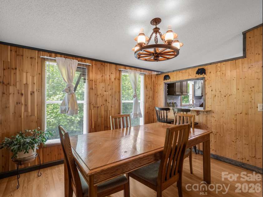 2053 Nancy Mountain Road, Rosman, NC 28772.  MLS# CAR4381811, YatesRealty ID 347. Dining room and breakfast bar