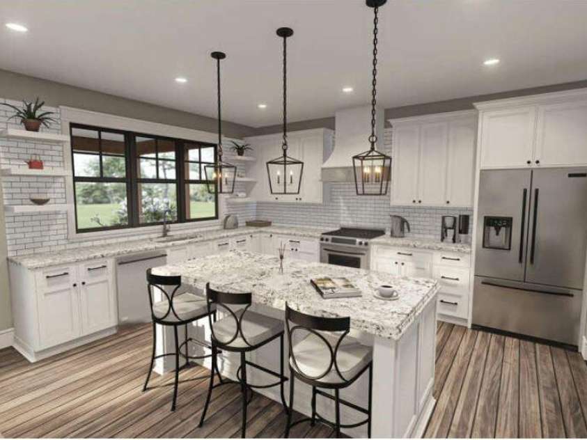 42 Stone Crest Mountain Drive, Black Mountain, NC 28711.  MLS# CAR3937373, YatesRealty ID 347. Enjoy this open layout in the kitchen with plenty of counter space and kitchen island.