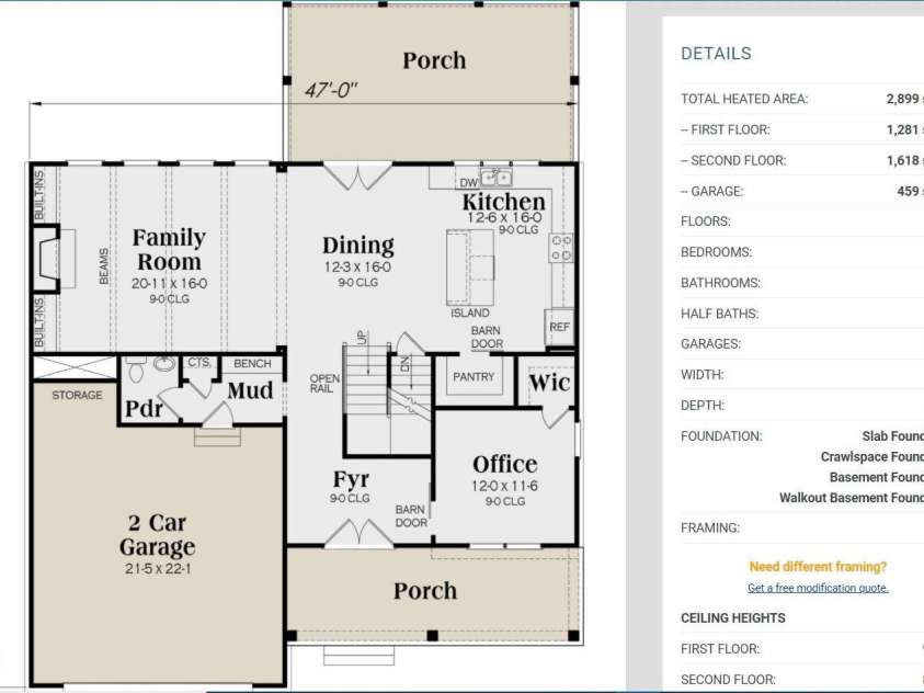 42 Stone Crest Mountain Drive, Black Mountain, NC 28711.  MLS# CAR3937373, YatesRealty ID 347. Main Level Floorplan.