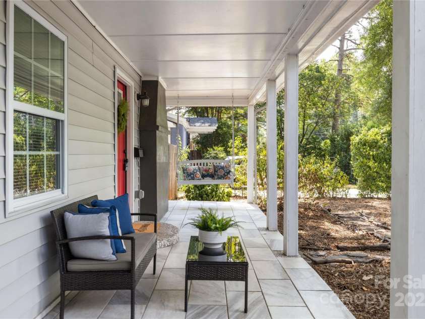 1325 Shamrock Drive, Charlotte, NC 28205.  MLS# CAR4285688, YatesRealty ID 34710. Lovely front porch prior to staging removal 