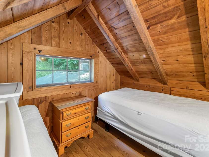 929 Soco Road, Maggie Valley, NC 28751.  MLS# CAR4275047, YatesRealty ID 34724. Loft Area currently with 2 twin beds - low ceiling