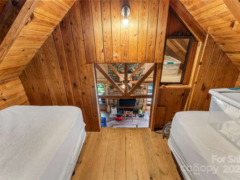 929 Soco Road, Maggie Valley, NC 28751.  MLS# CAR4275047, YatesRealty ID 34724. Loft Area currently with 2 twin beds - low ceiling