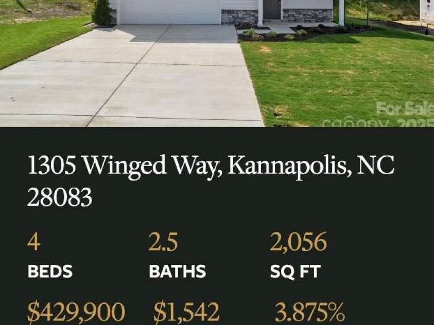 1305 Winged Way, Kannapolis, NC 28083.  MLS# CAR4295043, YatesRealty ID 34727. 