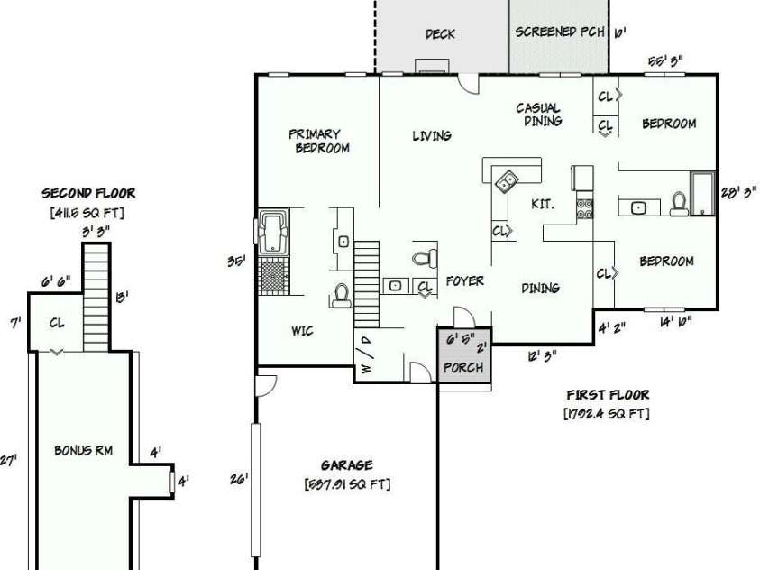 6212 Hayden Drive, Hickory, NC 28601.  MLS# CAR4283488, YatesRealty ID 34736. Floor Plan 
