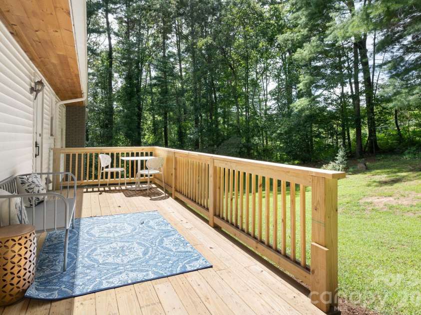 15 Pine Ridge Court, Fletcher, NC 28732.  MLS# CAR4338257, YatesRealty ID 34739. Rear Deck with Wonderful Privacy