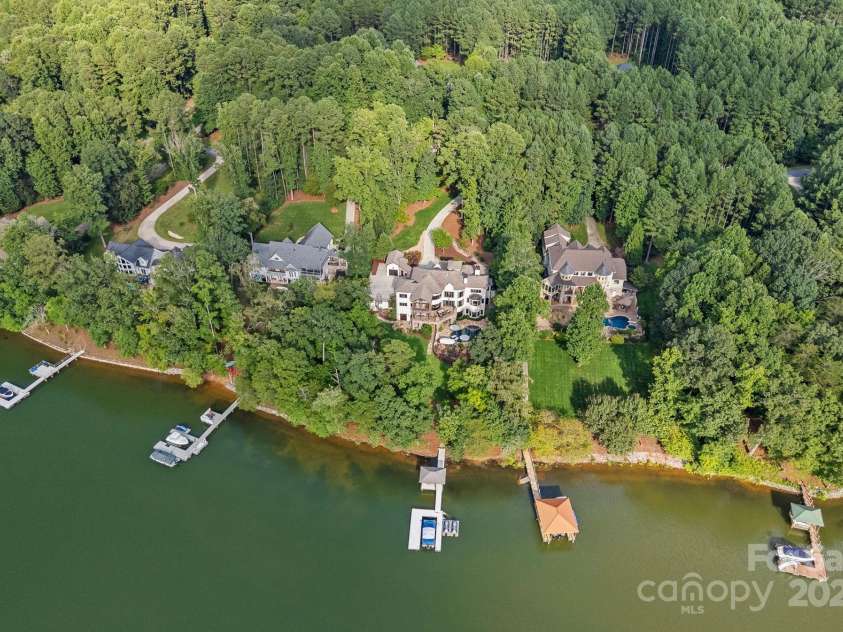 6821 Pebble Bay Drive, Denver, NC 28037.  MLS# CAR4292691, YatesRealty ID 34754. Aerial view from cove