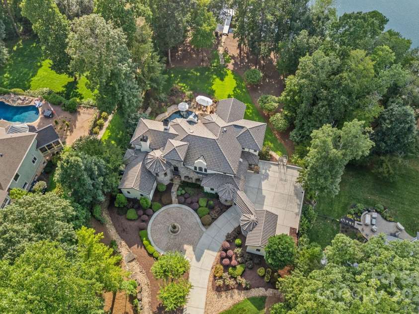 6821 Pebble Bay Drive, Denver, NC 28037.  MLS# CAR4292691, YatesRealty ID 34754. Front aerial view