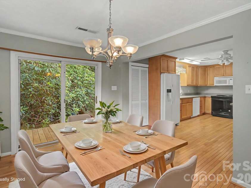 22 Mayfair Drive, Candler, NC 28715.  MLS# CAR4391102, YatesRealty ID 34782. Dining Area virtually staged