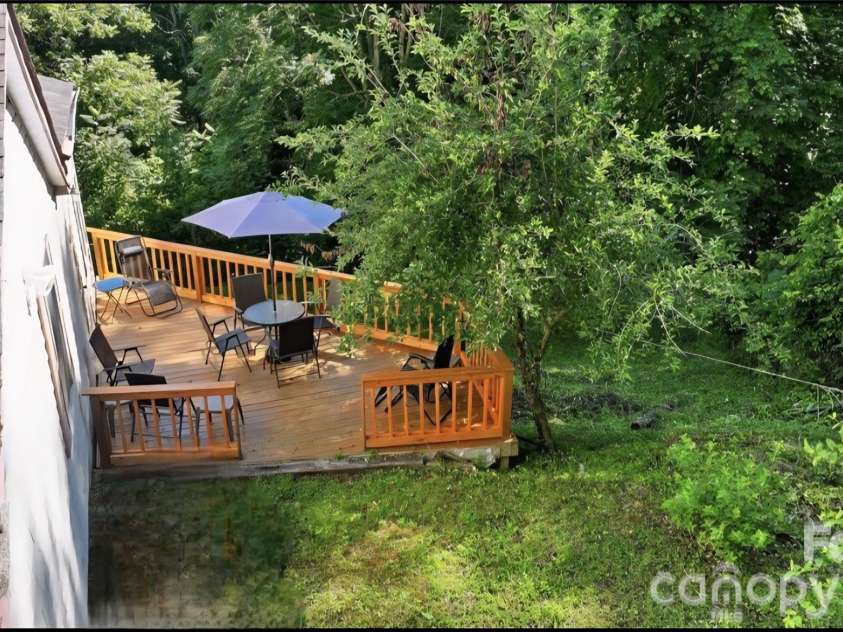 583 Dark Ridge Road, Sylva, NC 28779.  MLS# CAR4394353, YatesRealty ID 34785. Overhead view of side deck