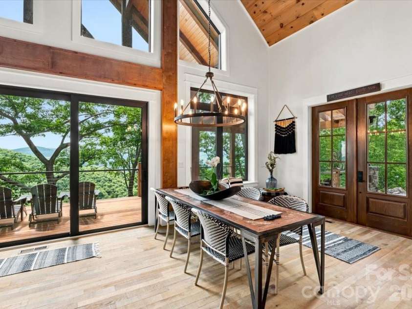 241 Ataya Trail, Maggie Valley, NC 28751.  MLS# CAR4397152, YatesRealty ID 34790. Dining and Front Door