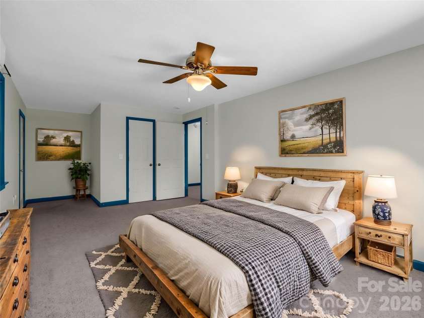 102 Little House Road, Tryon, NC 28782.  MLS# CAR4395384, YatesRealty ID 34796. Primary bedroom virtually staged