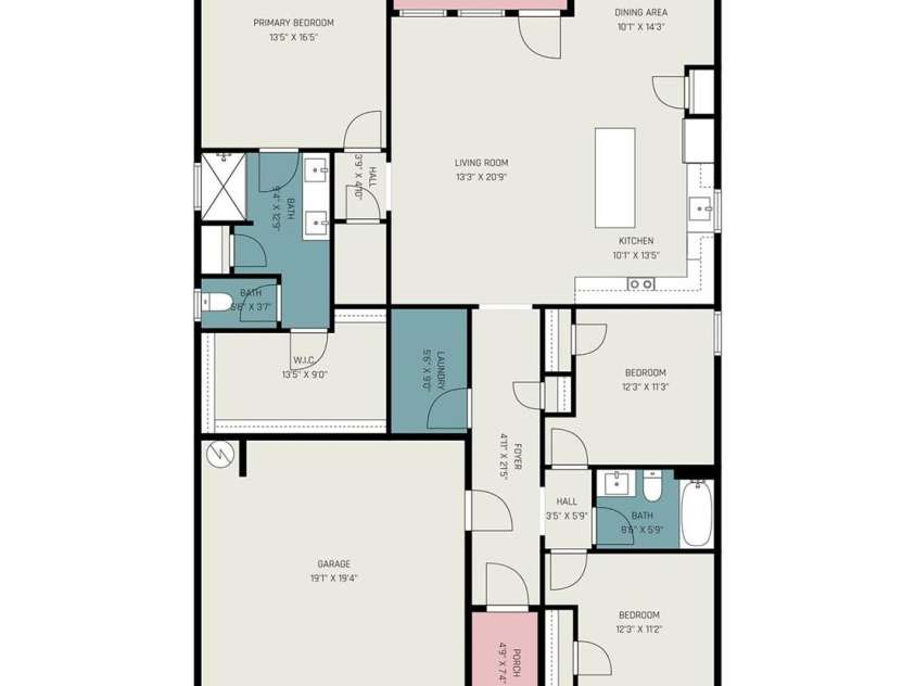 29195 Kaylan Lane, Albemarle, NC 28001.  MLS# CAR4356026, YatesRealty ID 34798. Floor Plan Measurements