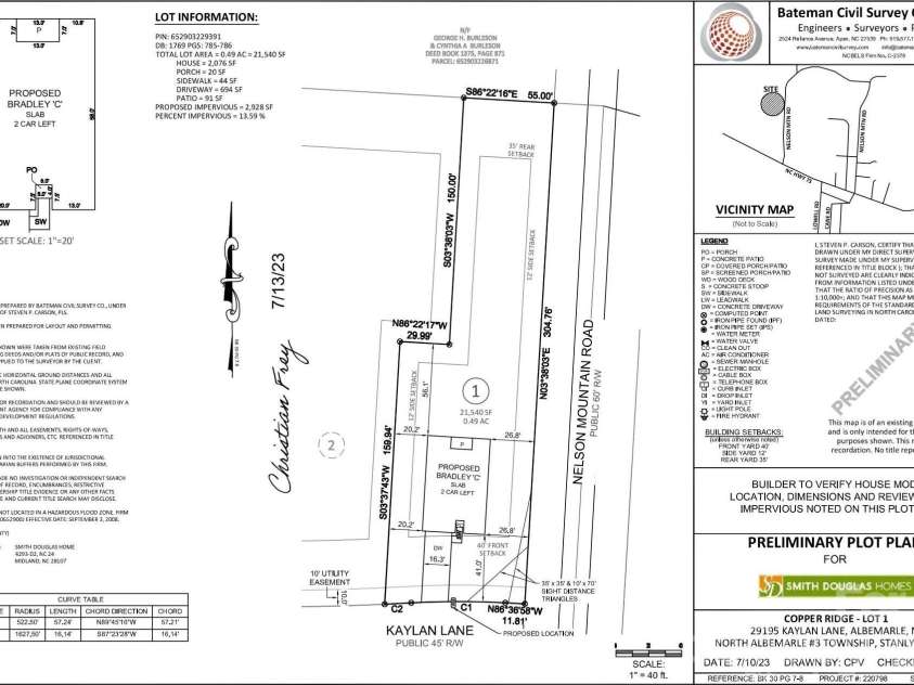 29195 Kaylan Lane, Albemarle, NC 28001.  MLS# CAR4356026, YatesRealty ID 34798. Plat Map .49 Acres