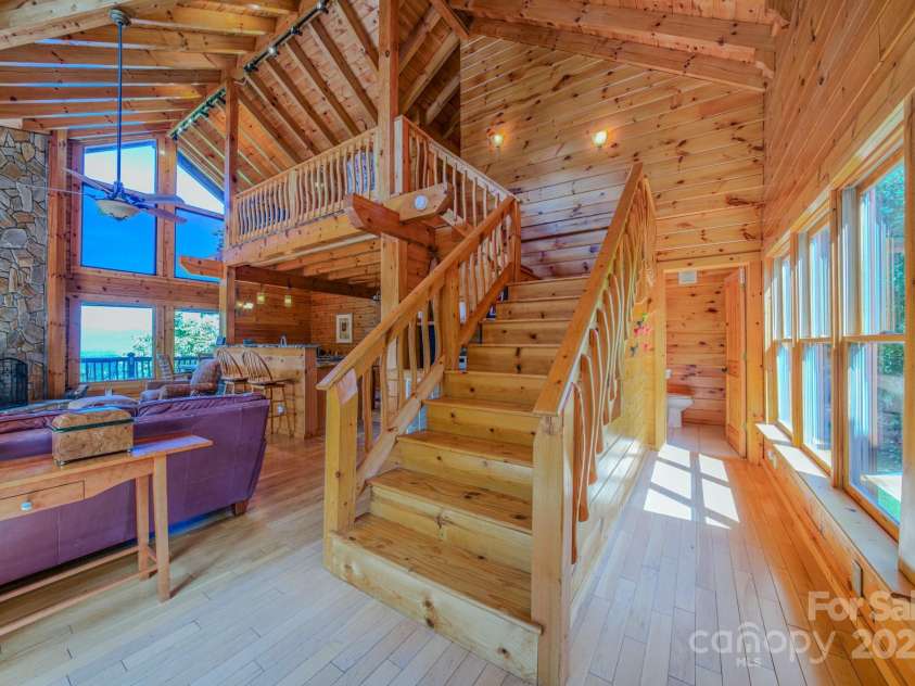 1595 Grants Mountain Road, Marion, NC 28752.  MLS# CAR4294934, YatesRealty ID 34822. Front door entrance to open floor plan