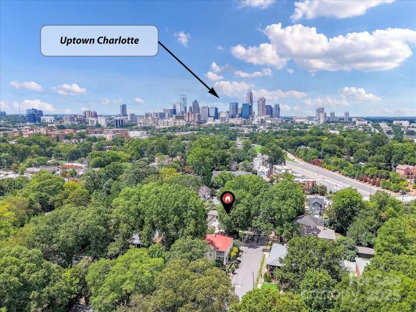 1716 Bay Street, Charlotte, NC 28204.  MLS# CAR4289594, YatesRealty ID 34826. Home's proximity to Uptown Charlotte!
