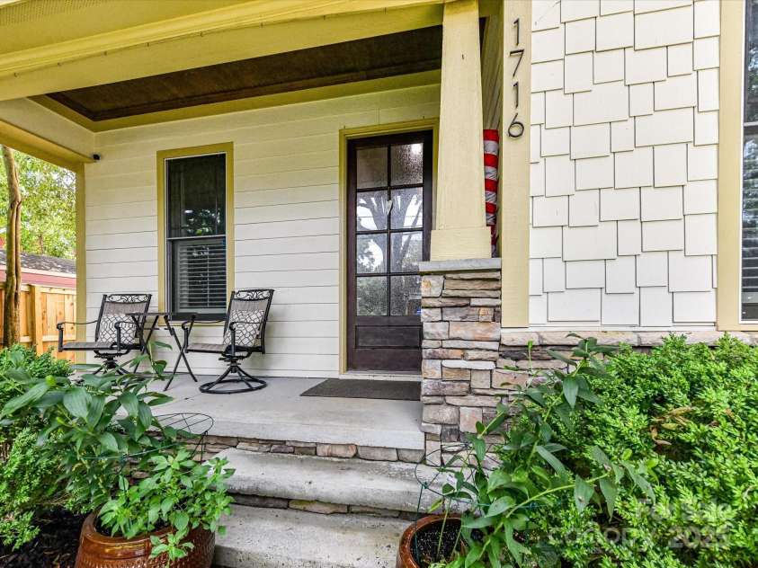 1716 Bay Street, Charlotte, NC 28204.  MLS# CAR4289594, YatesRealty ID 34826. Welcoming, Covered Front Porch!