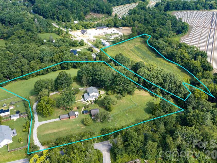 10 Old Turnpike Road, Mills River, NC 28759.  MLS# CAR4399387, YatesRealty ID 34836. Aeiral w/ Approximate Lot Lines