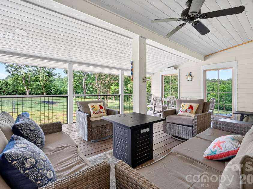 10 Old Turnpike Road, Mills River, NC 28759.  MLS# CAR4399387, YatesRealty ID 34836. Covered Back Porch