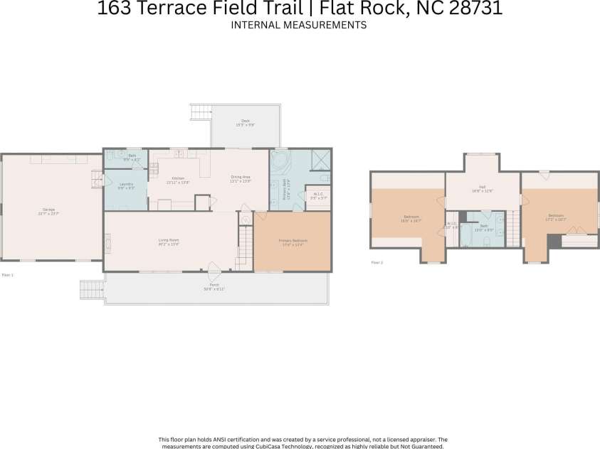 163 Terrace Field Trail, Flat Rock, NC 28731.  MLS# CAR4295496, YatesRealty ID 34865. Internal measurements
