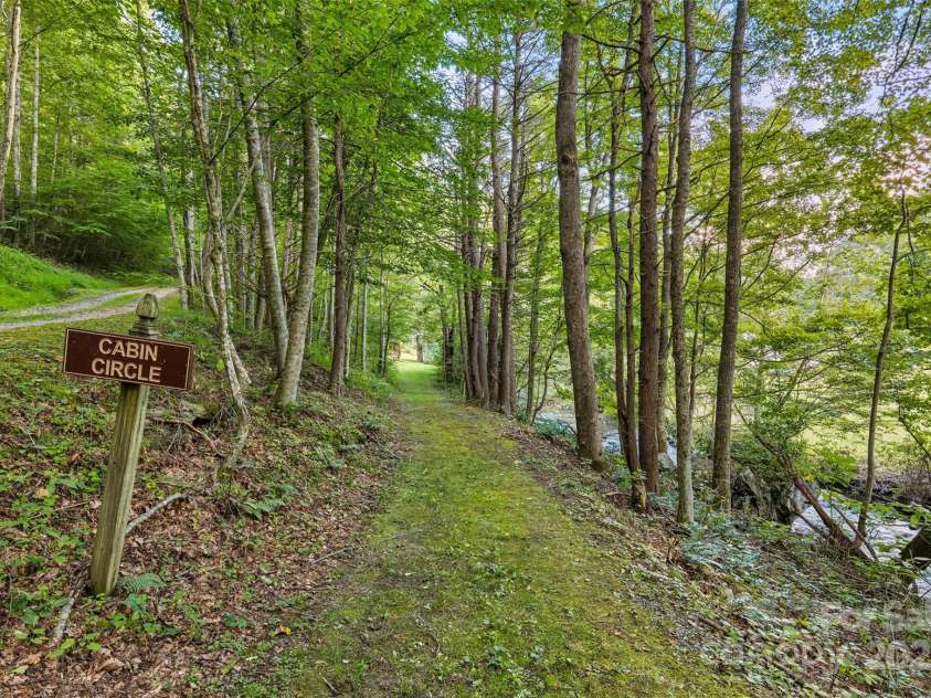 12215 Big Laurel Road, Marshall, NC 28753.  MLS# CAR4289922, YatesRealty ID 34872. Fork in driveway leads to Cabin Circle