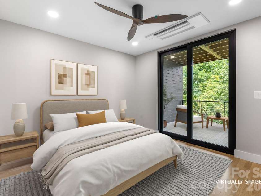 60 King Horn Ridge, Waynesville, NC 28785.  MLS# CAR4389004, YatesRealty ID 34887. Lower first guest room virtually staged.