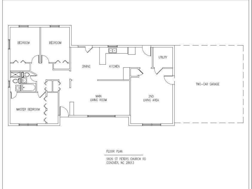 5826 St Peters Church Road, Conover, NC 28613.  MLS# CAR4296331, YatesRealty ID 34902. Floor Plan