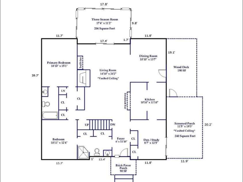 390 Mountain Laurel Drive, Columbus, NC 28722.  MLS# CAR4399139, YatesRealty ID 34904. Floor plan of the main level