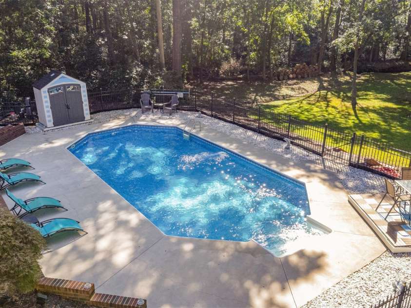 15655 Highway 601 Highway, Midland, NC 28107.  MLS# CAR4302018, YatesRealty ID 34905. Aerial Pool