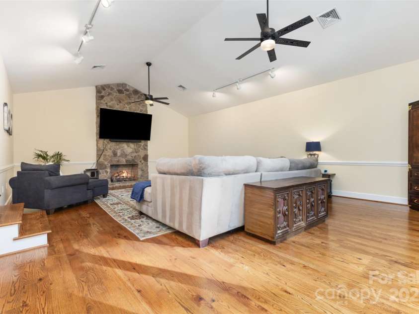 15655 Highway 601 Highway, Midland, NC 28107.  MLS# CAR4302018, YatesRealty ID 34905. Main level Family Room with Fireplace