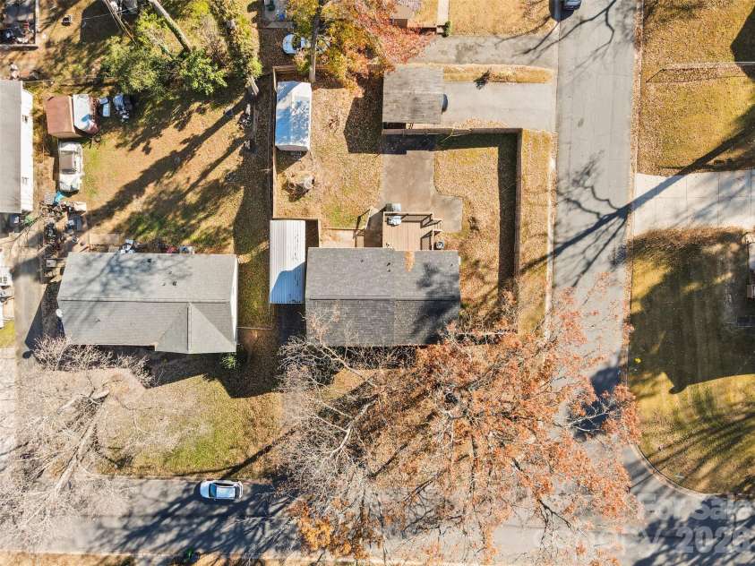 1323 Ranch Road, Charlotte, NC 28208.  MLS# CAR4323042, YatesRealty ID 3491. Aerial View Showing 2 Driveways and Carports