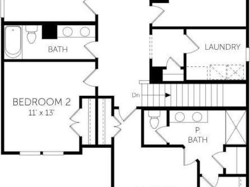 136 Ella Claire Drive, York, SC 29745.  MLS# CAR4187874, YatesRealty ID 3493. 2nd Floor Layout