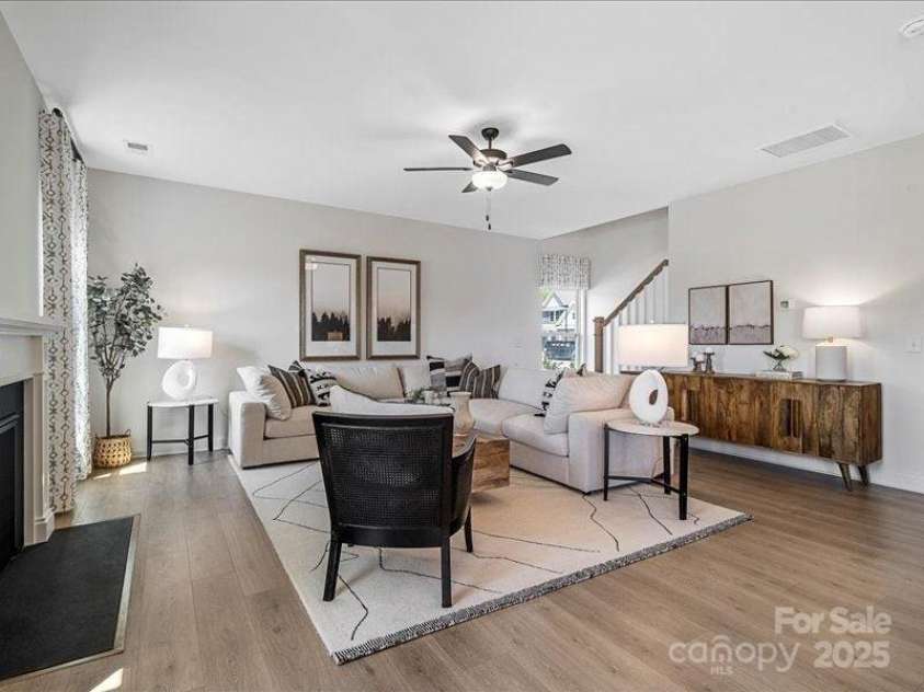 136 Ella Claire Drive, York, SC 29745.  MLS# CAR4187874, YatesRealty ID 3493. PHOTO REPRESENTATION ONLY. Family room of decorated model home.