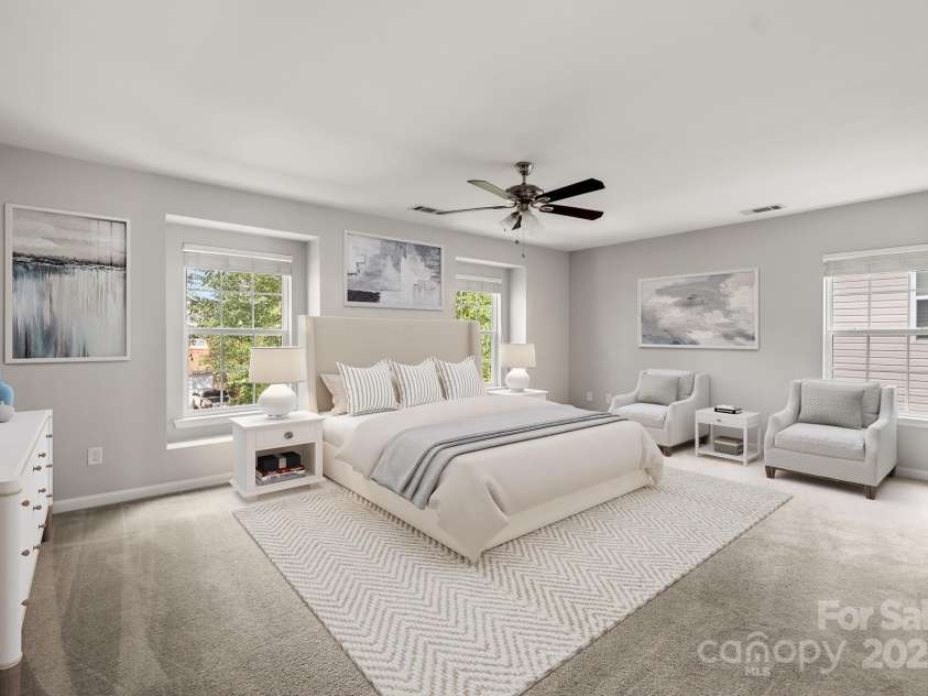 9607 Seamill Road, Charlotte, NC 28278.  MLS# CAR4293362, YatesRealty ID 34966. Virtually Staged Primary Bedroom