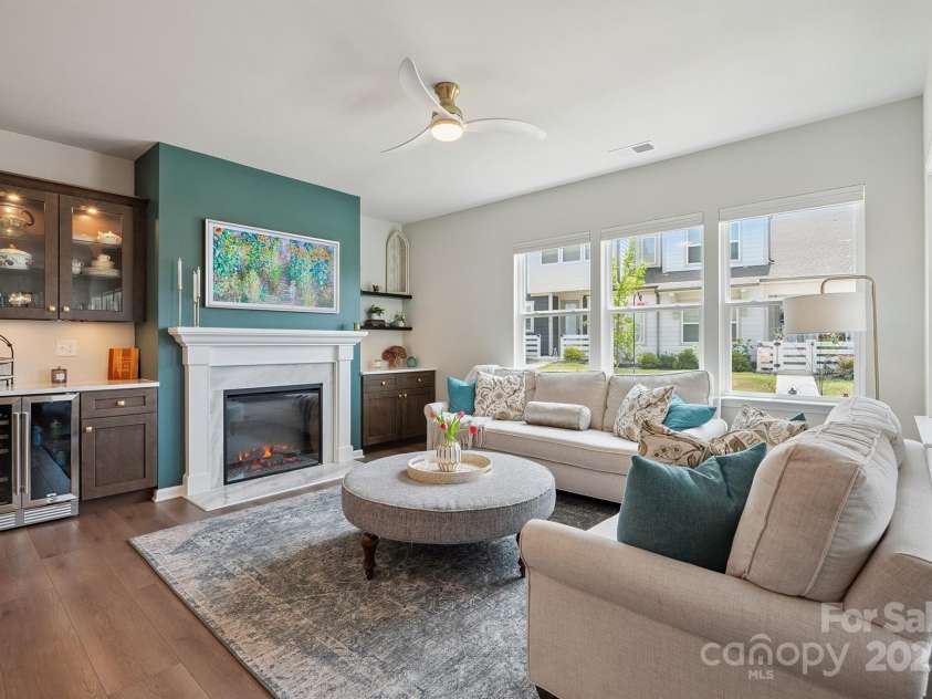 3161 Baines Court, Kannapolis, NC 28081.  MLS# CAR4283103, YatesRealty ID 34980. Great Room features cozy, gas fireplace, built in cabinetry/shelving, great natural light & LVP floors!