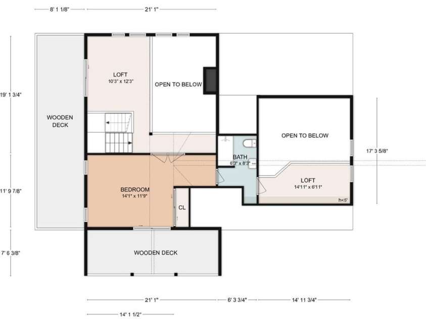 420 Nathan McDaniel Drive, Nebo, NC 28761.  MLS# CAR4399709, YatesRealty ID 34985. Upstairs Floor Plan