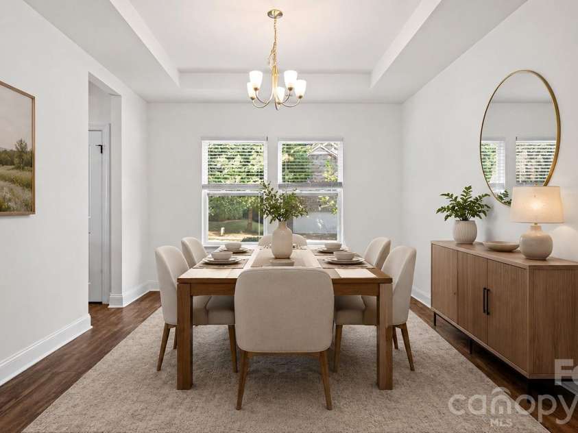 7235 Barefoot Forest Drive, Charlotte, NC 28269.  MLS# CAR4396233, YatesRealty ID 35006. *Virtually staged dining room