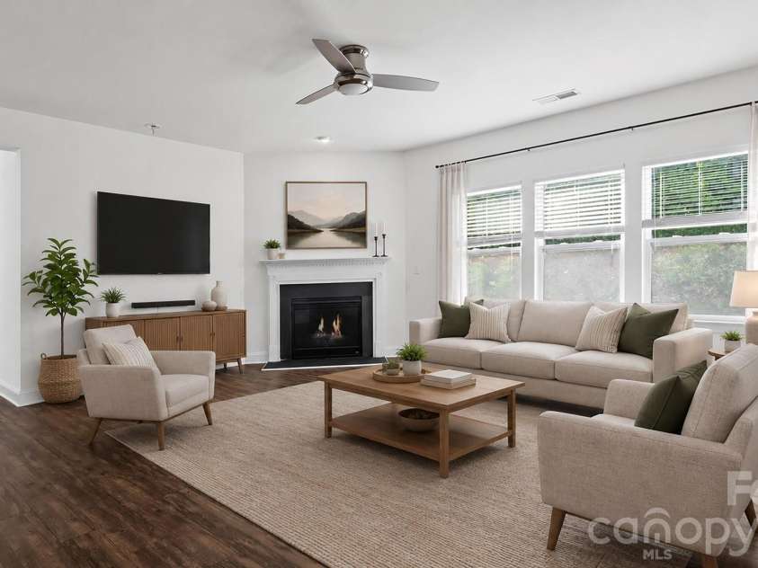 7235 Barefoot Forest Drive, Charlotte, NC 28269.  MLS# CAR4396233, YatesRealty ID 35006. * virtually staged living room
