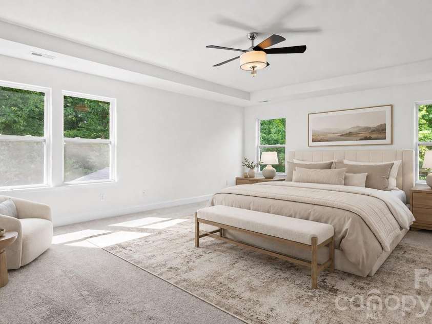 7235 Barefoot Forest Drive, Charlotte, NC 28269.  MLS# CAR4396233, YatesRealty ID 35006. *virtually staged primary bedroom