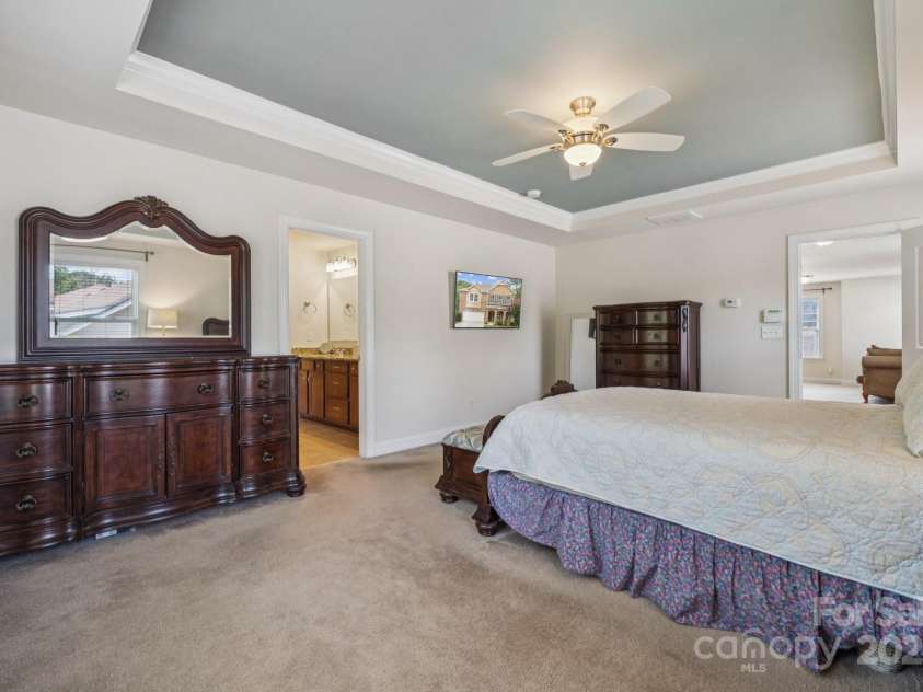 3922 Martele Drive, Mint Hill, NC 28227.  MLS# CAR4292629, YatesRealty ID 35015. Owner's Suite with Tray Ceilings