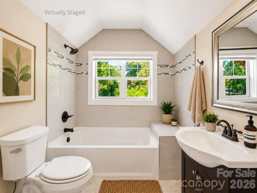 25 Shady Park Lane, Asheville, NC 28804.  MLS# CAR4395453, YatesRealty ID 35017. Virtually Staged. Third level Bath.