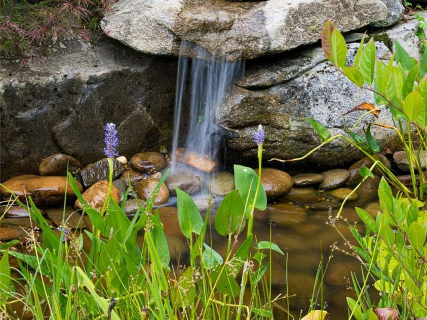 80 Kimberly Knoll Road, Asheville, NC 28804.  MLS# CAR4275443, YatesRealty ID 35034. Waterfall and Koi Pond