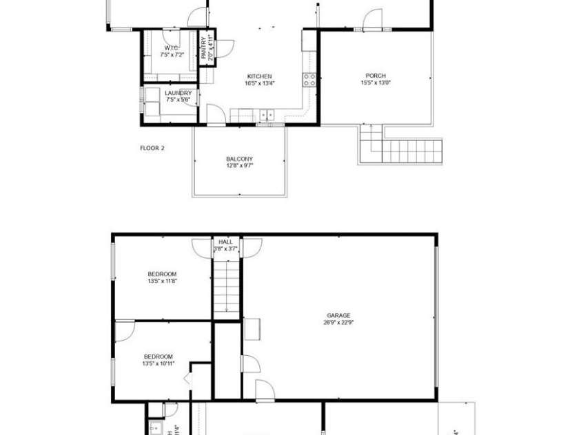 105 Deer Glade Lane, Waynesville, NC 28786.  MLS# CAR4296932, YatesRealty ID 35070. Floorplan, main and lower levels